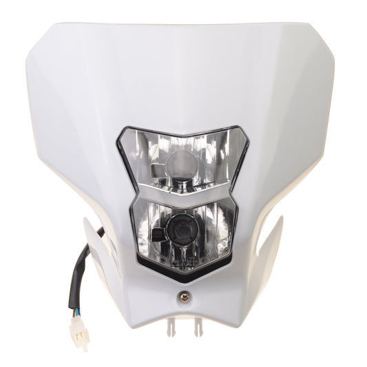 GOOFIT Motorcycle Headlight S2 12V 35W Lamp Light Fairing Headlight Replacement For Motorcycles Dirt Bike Pit Bike White