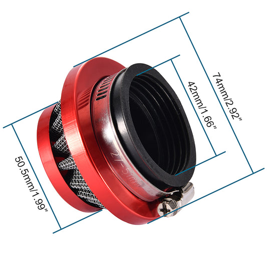 GOOFIT 44mm Red Air Filter for 2 Stroke 47cc 49cc ATV Pocket Bike Mini Quad
