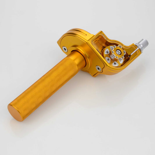 GOOFIT Golden Tube Sleeve Twist Clamp CNC Aluminum 7/8'' Handlebar Grips Throttle for Dirt Bike Motorcycle Sport Moto