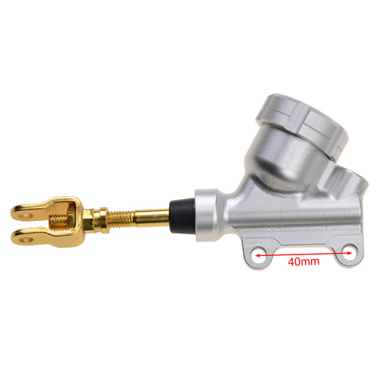GOOFIT 41mm Silver White Rear Foot Brake Master Cylinder Hydraulic Brake Pump Replacement For Dirt Bike Pit Qua ATV