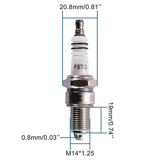 GOOFIT Spark Plug F5TC replacement For 50cc 70cc 90cc 110cc ATV 150 Ignition Plug Moped Motor Scooter Go Kart Pocket Bike (4pcs/set)