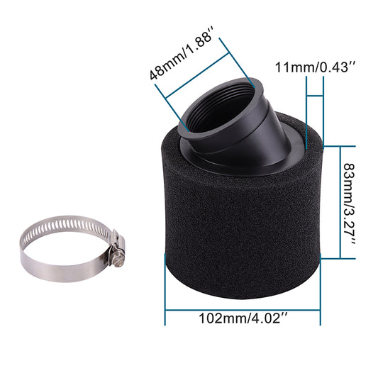 GOOFIT 48mm Air Filter Racing Replacement for GY6 50cc Motorcycle Scooter Bike Dirt Pit ATV Black