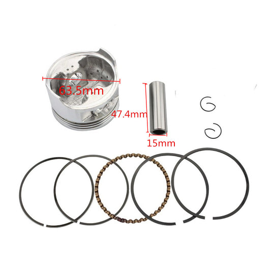 GOOFIT 63.5mm Piston Assembly Kit Replacement For CG 200cc Vertical Engine ATV Scooter Moped
