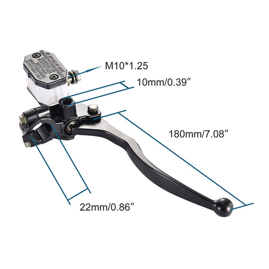 GOOFIT 22mm Right Front Brake Master Cylinder Lever Black Replacement For GS125 GN125 GN250 GS250