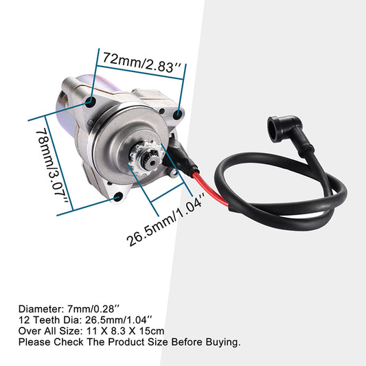 GOOFIT Top Electric Starter Motor Replacement for 50cc 70 cc 90cc 100 cc 110cc 125 cc 4 Stroke Engine Dirt Bikes Go Karts ATVs Pit Bike