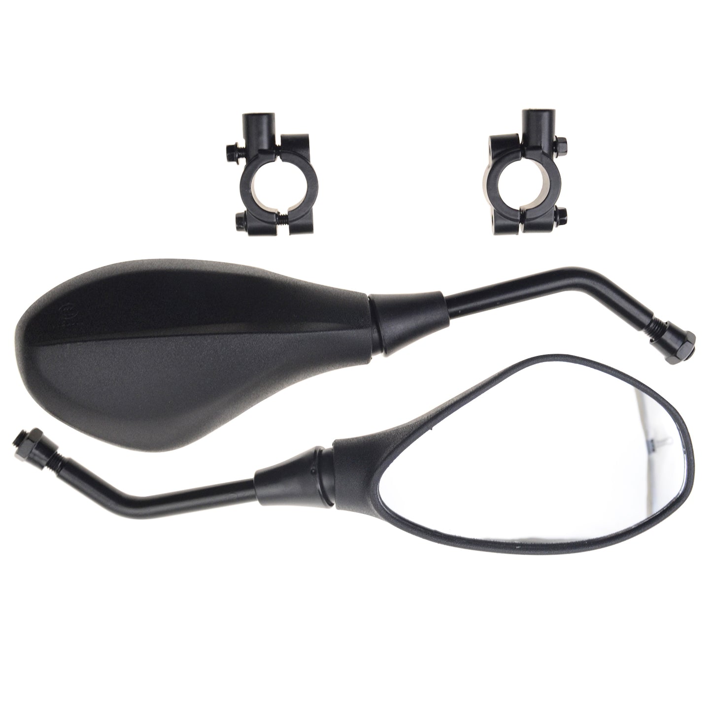 GOOFIT 10mm Side Mirror Rearview Mirror Black 7/8" Handlebar Mirror Mount Clamp Replacement for all ATV Four-wheelers
