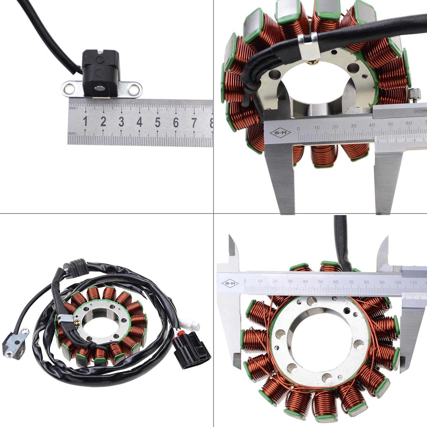 GOOFIT 15 Coil 3 Wires Motorcycle Magneto Stator Coil Ignition Generator Engine Accessories Replacement for YFM550 ATV 2007-2014