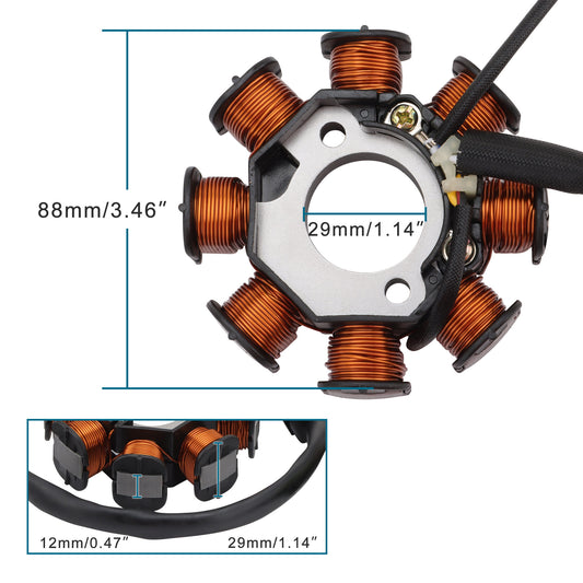 GOOFIT Motorcycle Generator Magneto Stator Coil Replacement for KLX150 KLX150L KLX150BF KLX150FHF KLX150L KLX150JHF 21003-0066 21003-0116