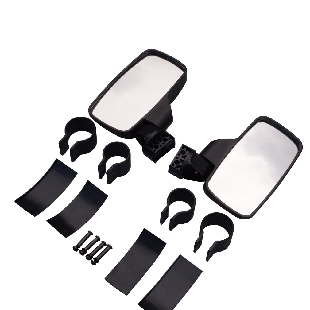 GOOFIT Rear View Side Mirror with 1.75" 2" Roll Cage Bar Replacement For UTV RZR XP1000 XP1K Turbo Black