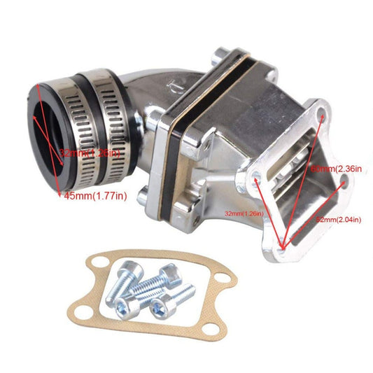 GOOFIT 32mm 2 Stroke Intake Manifold Pipe Adapter Gasket Set Replacement for Jog DIO 50 ZX SE50 SK50 SA50 Elite Scooter
