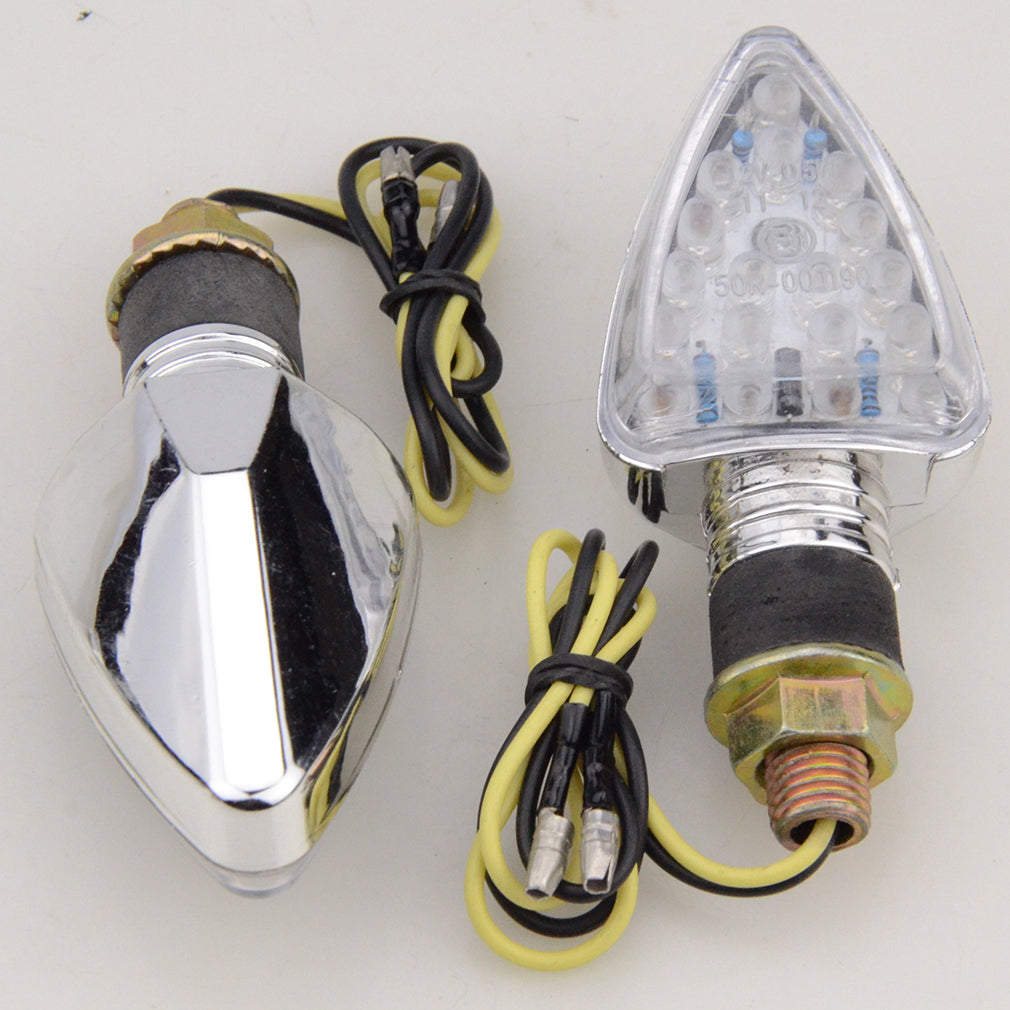 GOOFIT Universal Motorcycle Chrome LED Turn Signal Indicator light Backup Light Lamp Replacement for Scooter ATV Bike