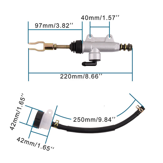 GOOFIT Rear Brake Master Cylinder Caliper Replacement For 50cc 70cc 90cc 110cc 125cc Dirt Bike