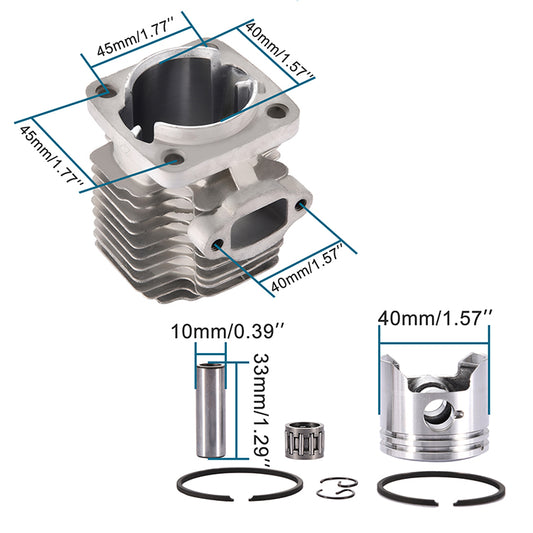 GOOFIT 40mm 40-6 Cylinder Piston Assembly Kit Replacement For 47cc 2 Stroke Engine Mini Quad ATV Pocket Dirt Bike