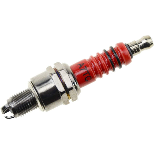 GOOFIT 4 Pcs Set A7TC 3-Electrode Spark Plug Replacement For Motorcycle 50cc 70cc 90cc 110cc ATV 150 Moped Go Kart Scooter High Performance Spark Plug