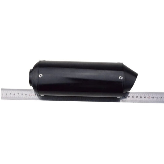 GOOFIT Stainless Steel 1.5 inch Inlet Exhaust Muffler and Slant Cut Exhaust Tip Black