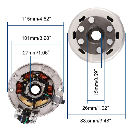 GOOFIT Magneto Stator Flywheel Rotor Kit Replacement for YX 140cc 150cc 160cc Pit Dirt Bike