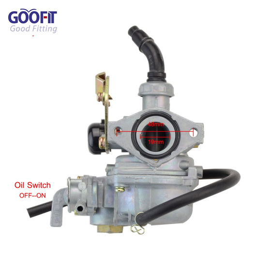 GOOFIT PZ19 19 mm Carb Carburettor with Switch Oil Choke Cable 50cc 70cc 90cc 110cc 125cc Atv Quad Dirt Bike Pit Bike ATV Go Kart Scoooter Moped