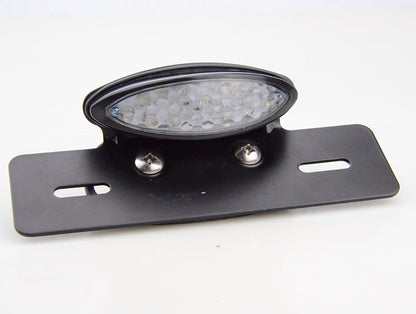 GOOFIT Motorcycle LED Tail Light Integrated License Plate Rear Brake Lamp Cafe Racer Bobber Smoky Lens（White）Replacement For Scooter