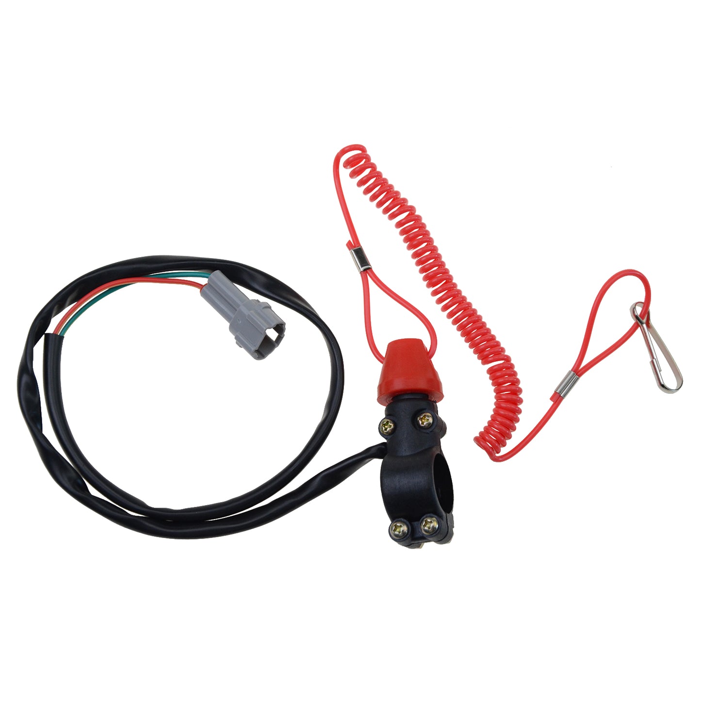 GOOFIT 7/8" 22mm Handlebar 2 Wire Tether Kill Switch Assembly Replacement for 50cc 70cc 90cc 110cc 125cc 150cc ATV 4 Wheeler Quad