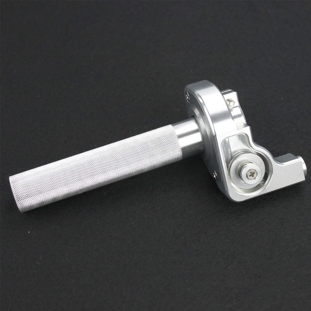GOOFIT 7/8'' CNC Aluminum Twist Throttle Grips Clamp Replacement For Pit Bike Go Kart Silver