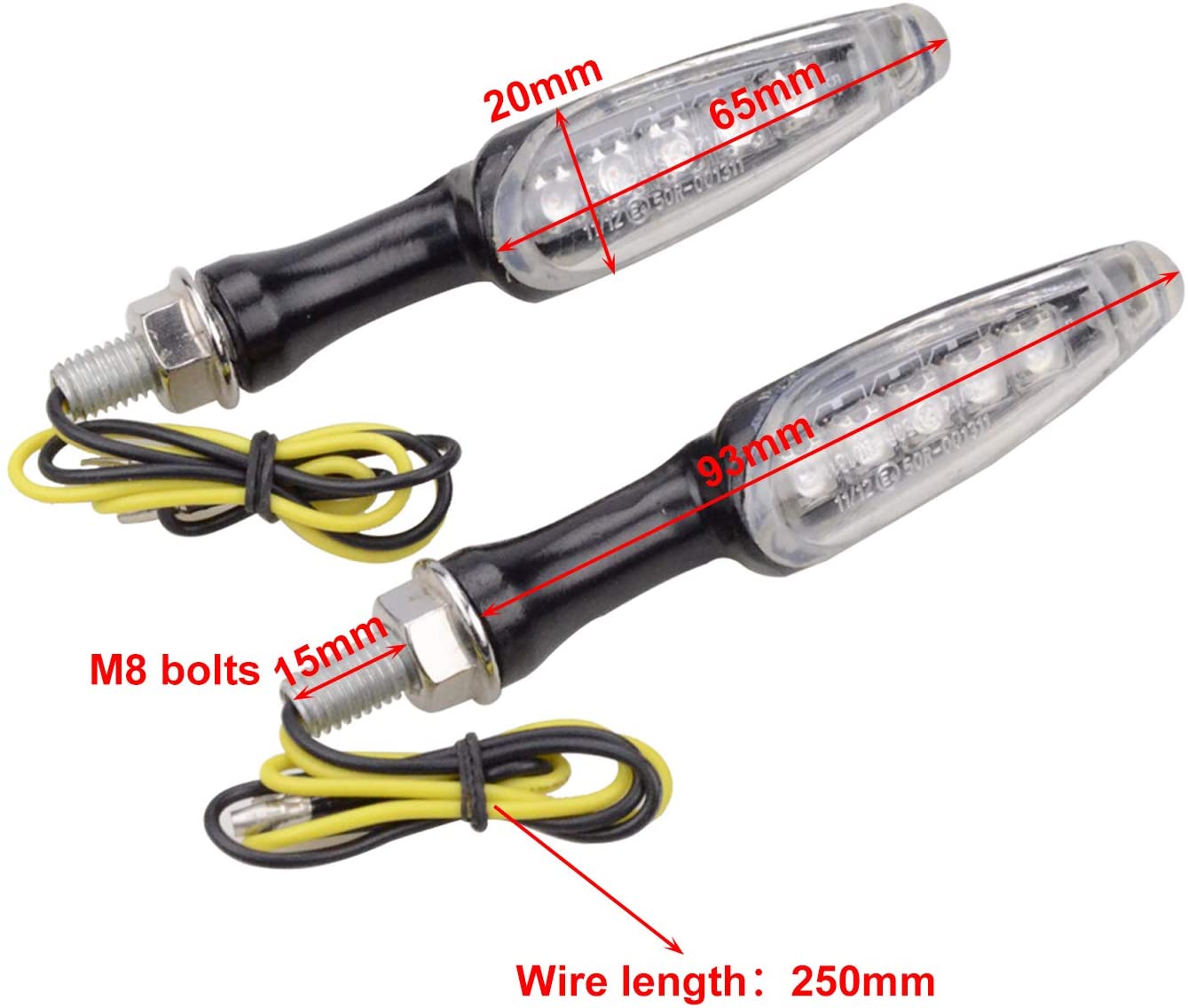 GOOFIT Motorcycle Black LED Indicator Turn Signal light Bulb Replacement For Bicycle Scooter ATV