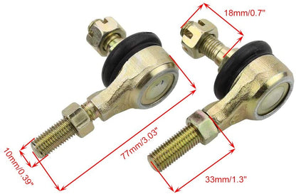 GOOFIT 10-10mm Left and Right Hand Tie Rod Ball Joint Replacement For ATV Dirt Bike Go Kart Moped Scooter
