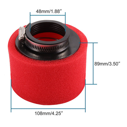 GOOFIT 48mm Sponge Foam Air Filter For GY6 50cc Motorcycle Scooter Bike Dirt Pit ATV Red