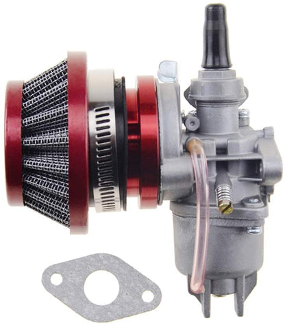 GOOFIT Red Carburators Air Filter Stack Carburetor Carb Replacement For 2 Stroke 47cc 49cc ATV Quad Dirt Pocket Bike