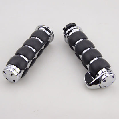 GOOFIT Motorcycle Chrome Padded Hand Grips Handlebar Throttle Boss Replacement for Softail Dyna Electra Glide