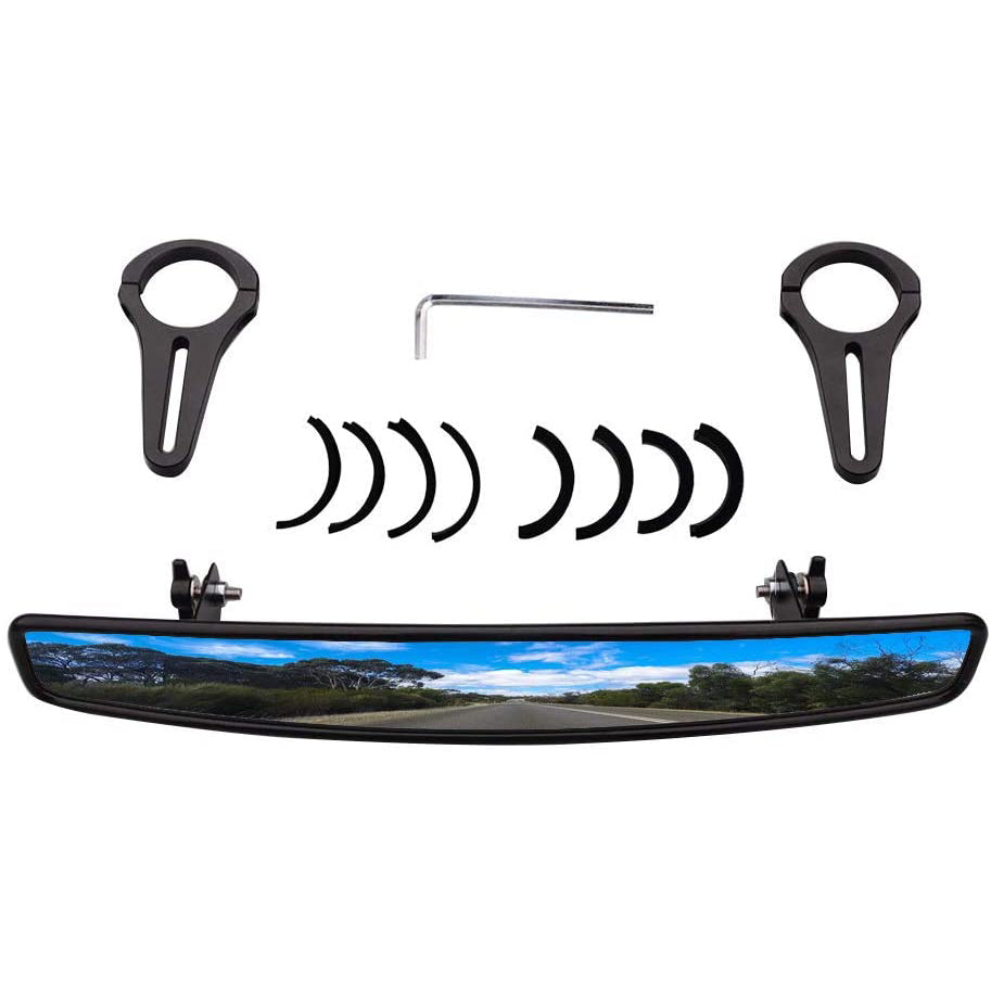 GOOFIT 15" Wide Rear View Center Mirror Convex Design with 1.75" Clamp Rubber Gasket Replacement For UTV Ranger RZR 570 800 900 1000 XP ATV