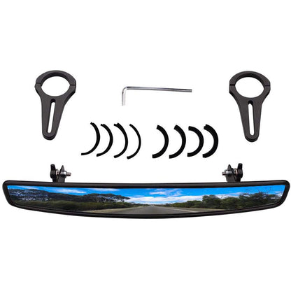 GOOFIT 15" Wide Rear View Center Mirror Convex Design with 1.75" Clamp Rubber Gasket Replacement For UTV Ranger RZR 570 800 900 1000 XP ATV