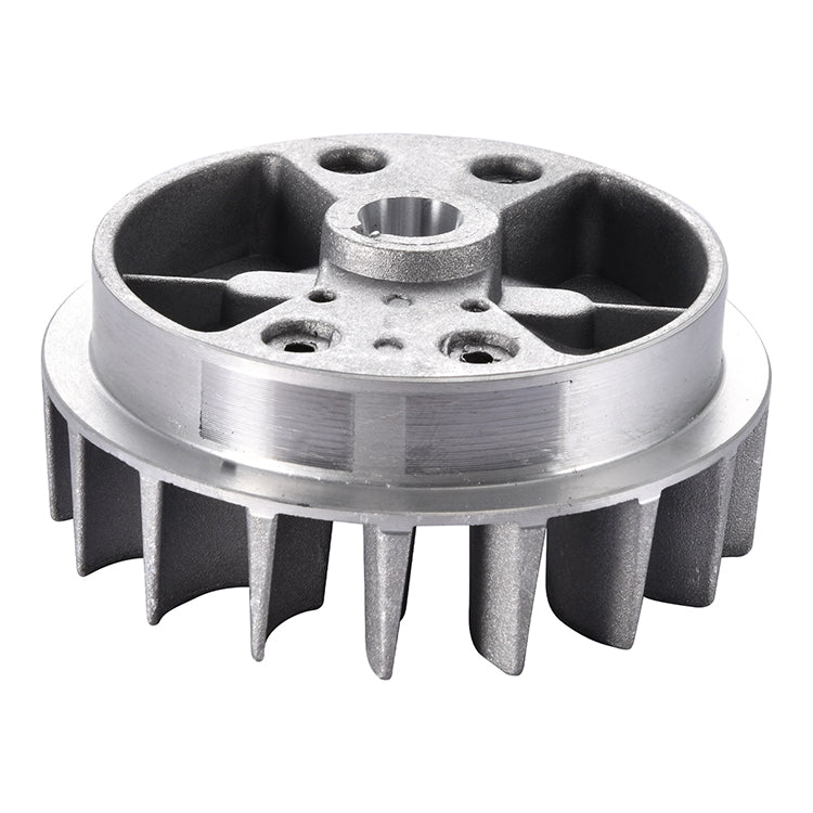 GOOFIT Alloy Pull Start Recoil Starter with 18-Fin Flywheel Replacement for Replacement for 47cc 49cc Pocket Dirt Bike Mini ATV Gray