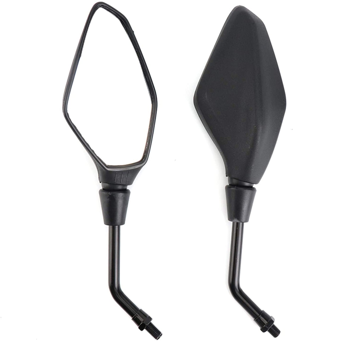 GOOFIT Motorcycle 10mm Rear View Side Mirror Pair Black with Bolt 7/8" Handlebar Clamp Replacement For ATV Scooter