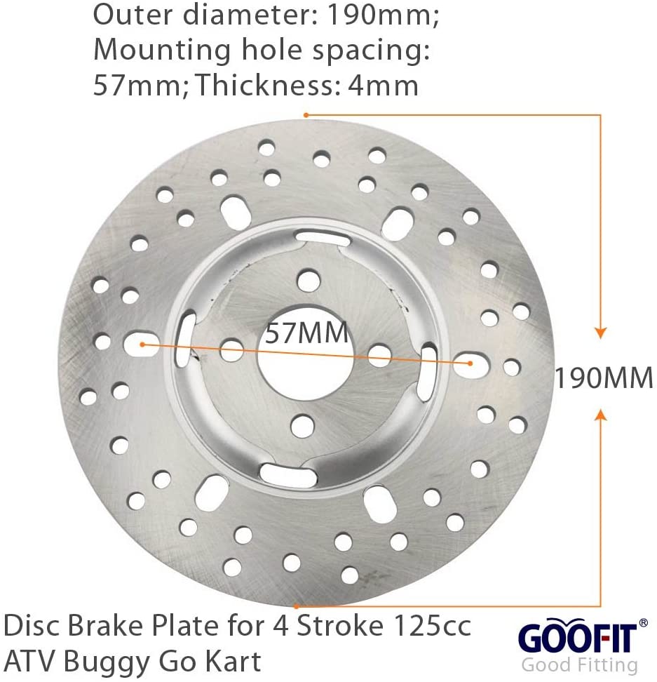 GOOFIT Disc Brake Plate Replacement For 4 Stroke 125cc ATV Buggy Go Kart