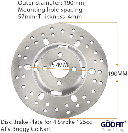 GOOFIT Disc Brake Plate Replacement For 4 Stroke 125cc ATV Buggy Go Kart