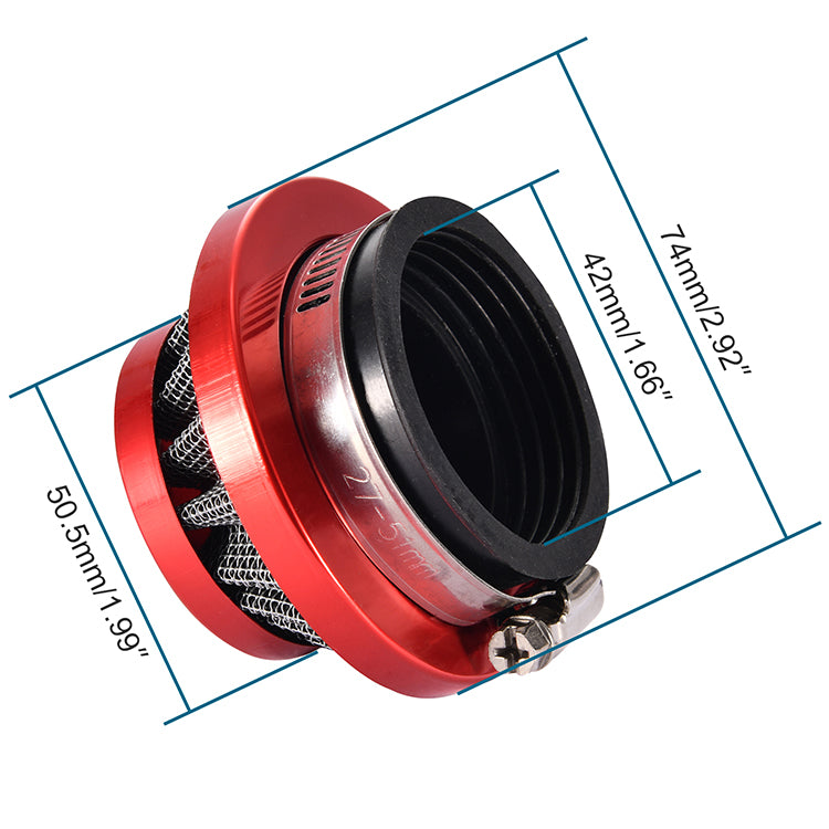 GOOFIT 44mm Red Air Filter for 2 Stroke 47cc 49cc ATV Pocket Bike Mini Quad