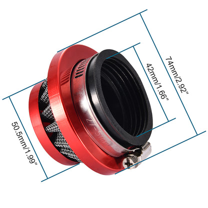 GOOFIT 44mm Red Air Filter for 2 Stroke 47cc 49cc ATV Pocket Bike Mini Quad