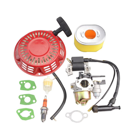 GOOFIT Generator Lawn Mower Modification 19mm Carburetor Recoil Air Filter Spark Plug Lgnition Coil Set Replacement For GX140