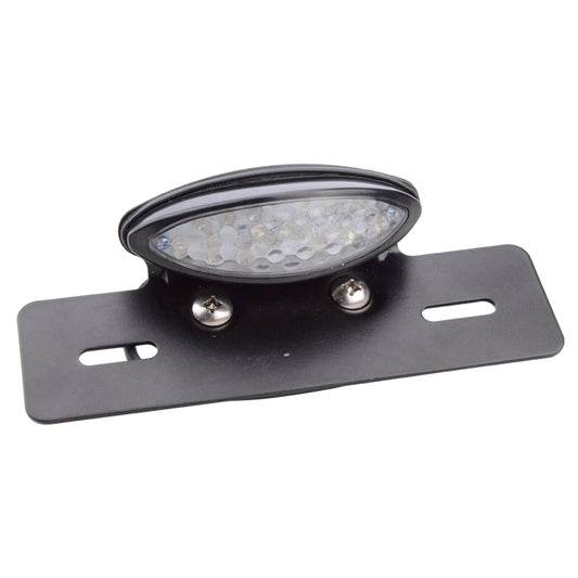 GOOFIT Motorcycle LED Tail Light Integrated License Plate Rear Brake Lamp Cafe Racer Bobber Smoky Lens（White）Replacement For Scooter