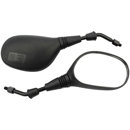 GOOFIT 10mm Motorcycle Rear View Mirror Black Plastic Side Mirrors Replacement for 50cc 70cc 90cc 110cc 125cc 150cc 200cc 250cc ATV Scooter Mopeds