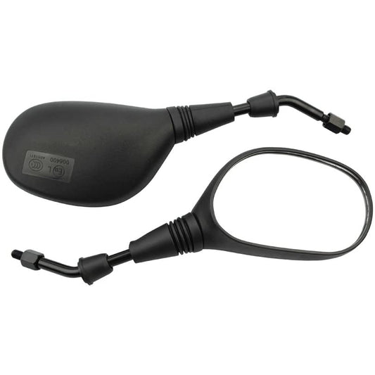 GOOFIT 10mm Motorcycle Rear View Mirror Black Plastic Side Mirrors Replacement for 50cc 70cc 90cc 110cc 125cc 150cc 200cc 250cc ATV Scooter Mopeds
