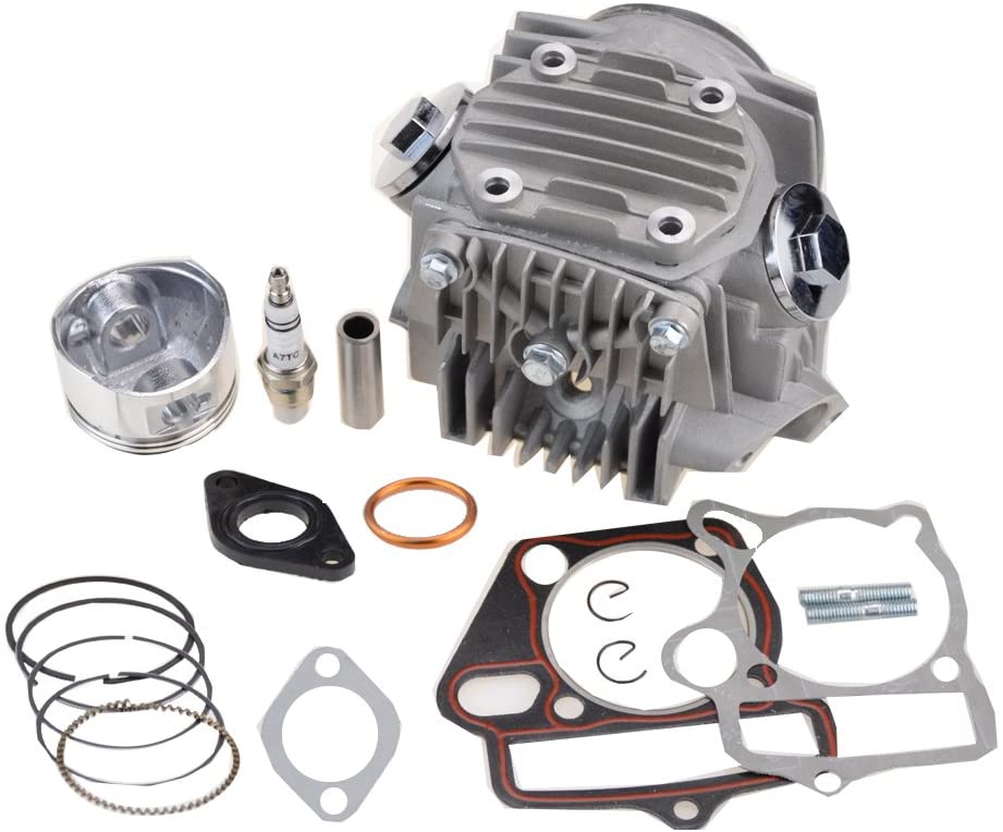GOOFIT 52.4mm Cylinder Head Piston rings Gasket Spark plug Replacement for 4 Stroke Taotao 110cc ATV Scooter Dirt Bike Motorcycle Engine ATV
