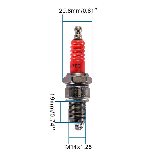 GOOFIT F7TC Spark Plugs Replacement For GX120 GX160 GX200 GX240 GX270 GX340 GX390 Engine Generator Lawnmower Tractor Rototiller Water Pump Go Kart