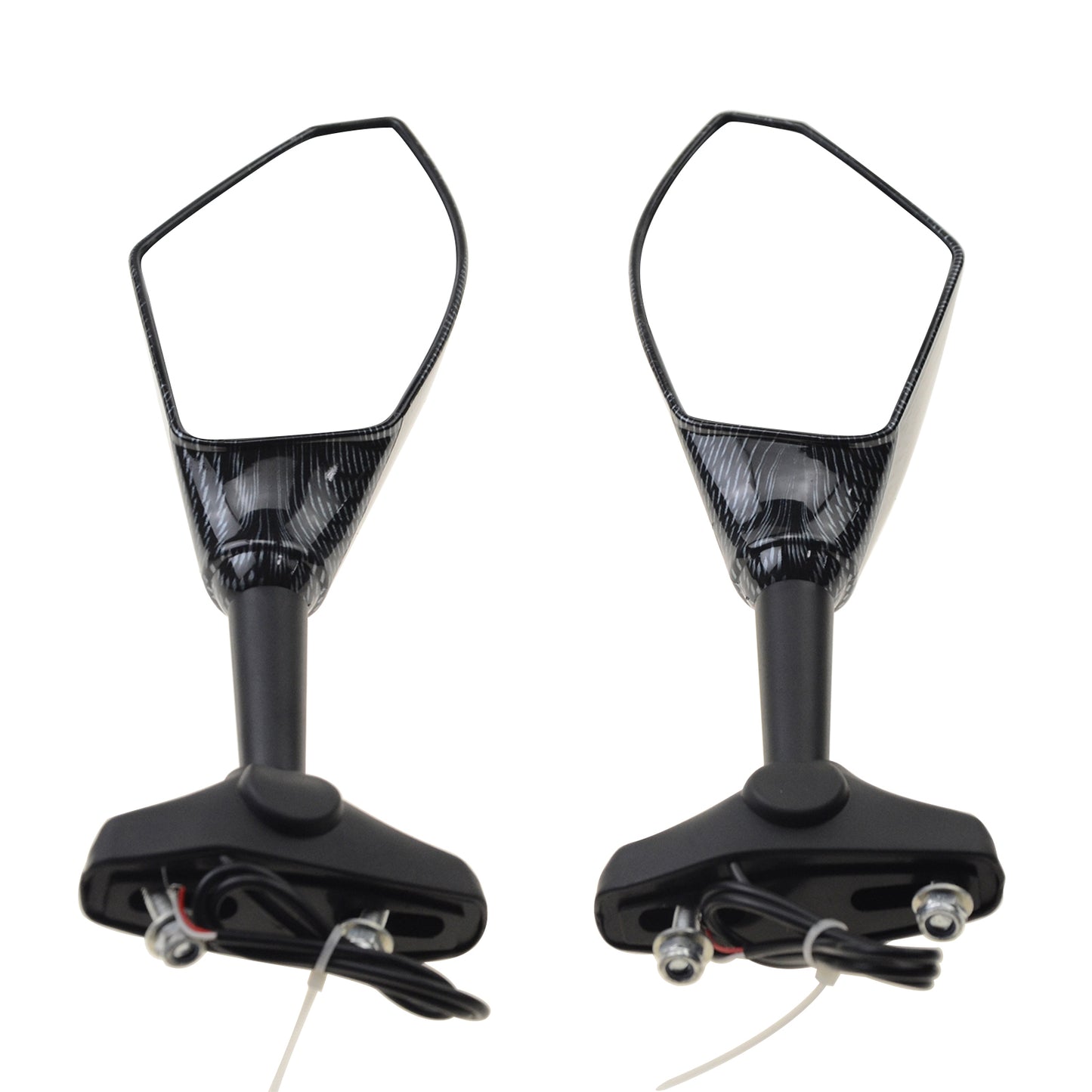 GOOFIT Motorcycle Rearview Side Mirror 1 Pair with LED Turn Signal Light Replacement for 50cc-250cc Moped Motorcycle Black