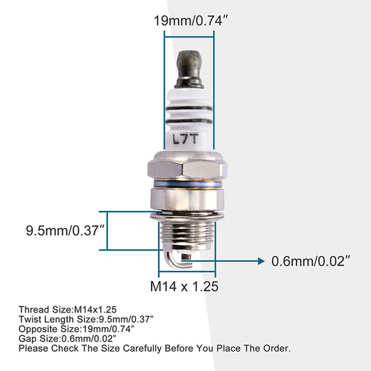 GOOFIT L7T Spark Plug replacement for 2 Stroke 33cc 43cc 47cc 49cc Pocket Bike Mini Chopper 4Piece