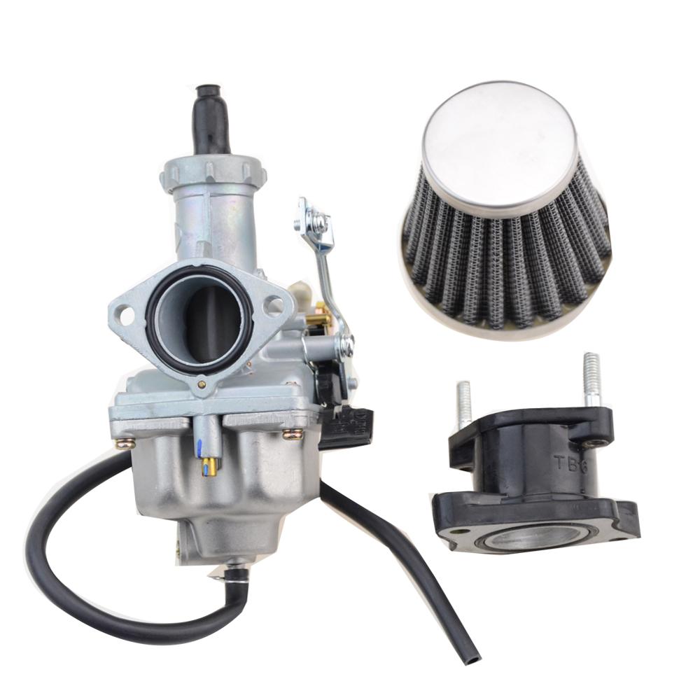 GOOFIT Pz27 Carburetor Carb Cable Choke With Air Filter and Intake Manifold pipe for 4-Stroke CG 125cc 150cc 200cc 250cc ATV Dirt Bike Go Kart