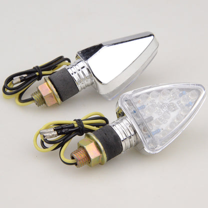 GOOFIT Universal Motorcycle Chrome LED Turn Signal Indicator light Backup Light Lamp Replacement for Scooter ATV Bike