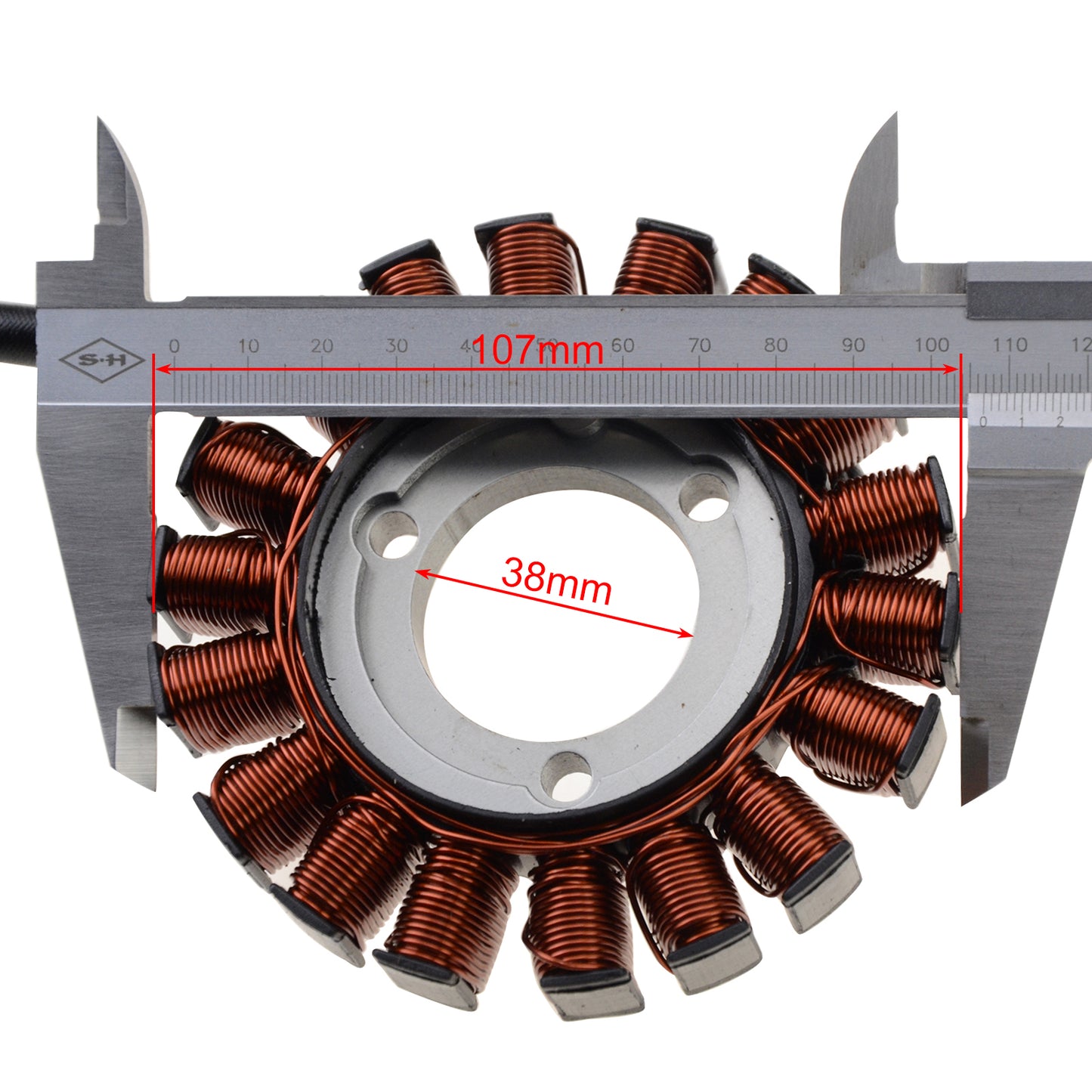 GOOFIT 18 Coil 3 Wires Motorcycle Magneto Stator Coil Ignition Generator Engine Accessories Replacement for GSX600 2006-2014