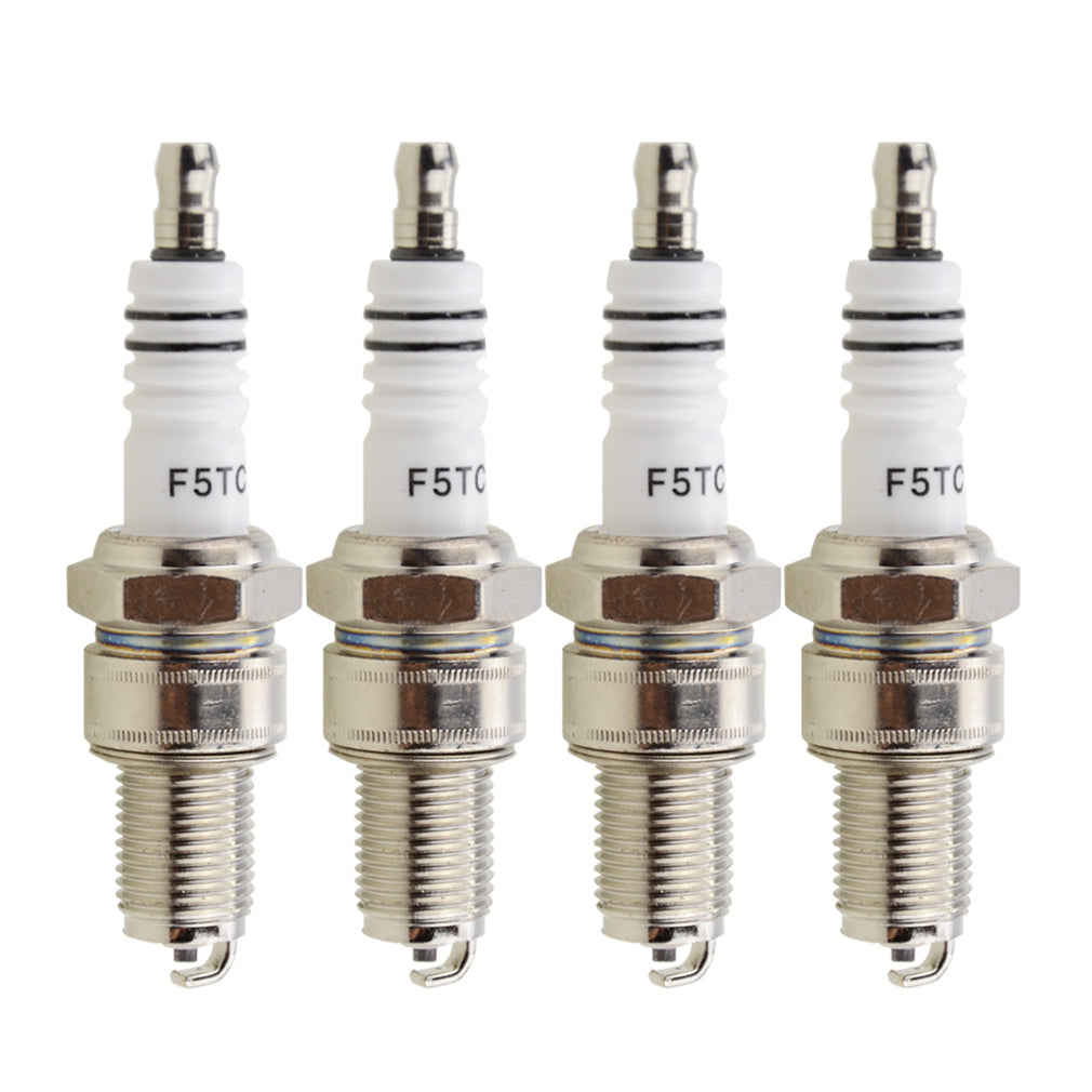 GOOFIT Spark Plug F5TC replacement For 50cc 70cc 90cc 110cc ATV 150 Ignition Plug Moped Motor Scooter Go Kart Pocket Bike (4pcs/set)