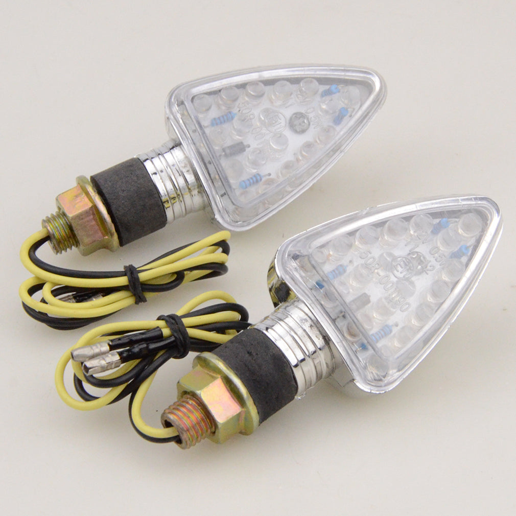 GOOFIT Universal Motorcycle Chrome LED Turn Signal Indicator light Backup Light Lamp Replacement for Scooter ATV Bike